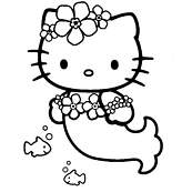 coloriage hello kitty sirene